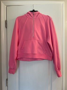 Amazon Pink Half-Zip Hoodie Sweatshirt